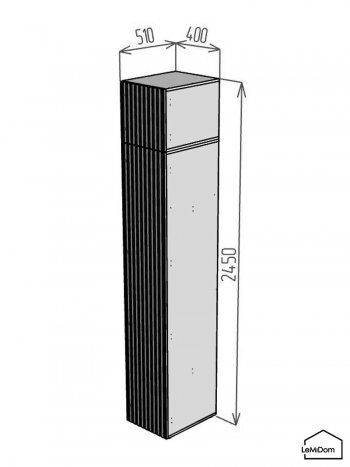Шкаф с антресолью 400 мм Linnea MHR-1A-1 2450х400х510 (Графит-М 11.1.25) в Серове - serov.mebel-e96.ru