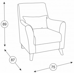 Либерти кресло, ткань ТК 231, ШхГхВ 75х87х89 см. в Серове - serov.mebel-e96.ru