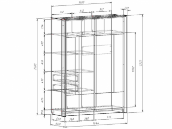 Шкаф-купе 1600 мм Либерти (Росток) в Серове - serov.mebel-e96.ru