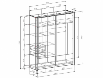 Шкаф-купе 1800 мм Либерти (Росток) в Серове - serov.mebel-e96.ru