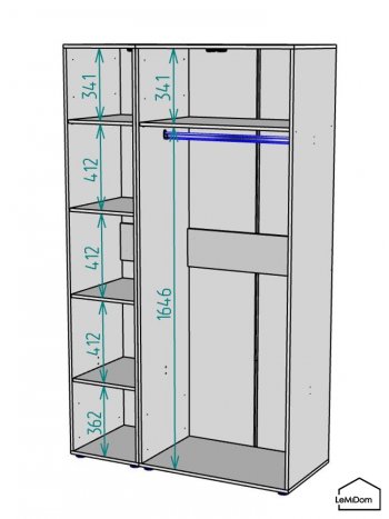 Шкаф Linnea MHR-3-1 2050х1200х510 (Белый-М 11.1.1) в Серове - serov.mebel-e96.ru