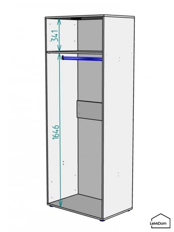 Шкаф Linnea MHR-2 2050х800х510 (Белый-М 11.1.1) в Серове - serov.mebel-e96.ru