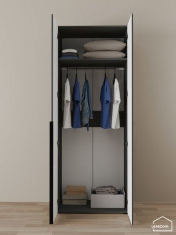 Шкаф Linnea MHR-2 2050х800х510 (Графит-М 11.1.25) в Серове - serov.mebel-e96.ru