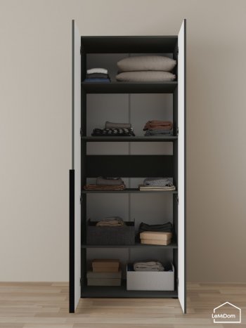 Шкаф Linnea MHR-2-2 2050х800х510 (Графит-М 11.1.25) в Серове - serov.mebel-e96.ru