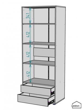 Шкаф Linnea MHR-2-4 2050х800х510 (Белый-М 11.1.2) в Серове - serov.mebel-e96.ru