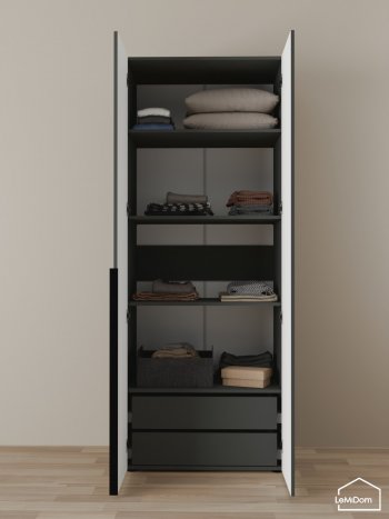 Шкаф Linnea MHR-2-3 2050х800х510 (Графит-М 11.1.25) в Серове - serov.mebel-e96.ru