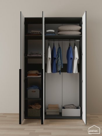 Шкаф Linnea MHR-3-1 2050х1200х510 (Графит-М 11.1.25) в Серове - serov.mebel-e96.ru