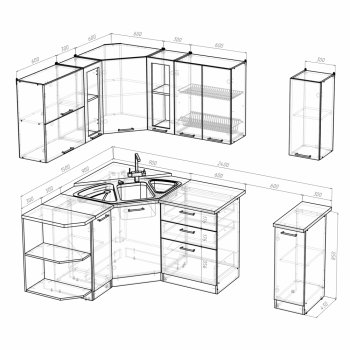 Кухонный гарнитур Лира оптима 1500х1800 мм (Герда) в Серове - serov.mebel-e96.ru