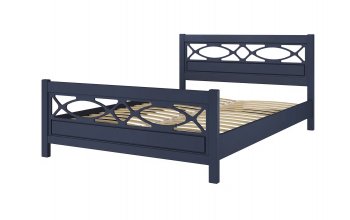 Кровать из массива Лоренса Темный лазурный (БМ) в Серове - serov.mebel-e96.ru