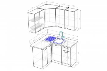 Кухонный гарнитур Лоретта прайм 1200х1400 мм (Герда) в Серове - serov.mebel-e96.ru