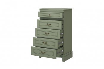 Комод 5 ящиков Лорето зеленый самшит (БМ) в Серове - serov.mebel-e96.ru