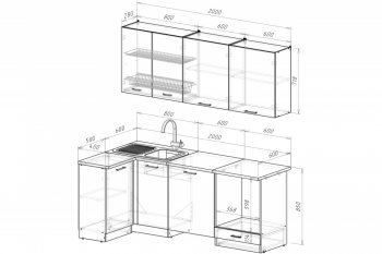 Кухонный гарнитур Лотос прайм 400 1100х2000 мм (Герда) в Серове - serov.mebel-e96.ru