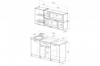 Кухонный гарнитур Лотос стандарт 1600 мм (Герда) в Серове - serov.mebel-e96.ru