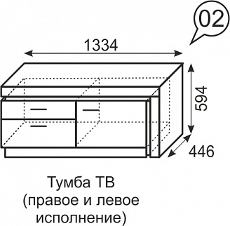 Тумба ТВ Люмен №2 (ИжМ) в Серове - serov.mebel-e96.ru