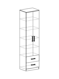 МАШЕНЬКА ШК 201 шкаф полки с ящиками (0,6х2,02х0,376) в Серове - serov.mebel-e96.ru | фото