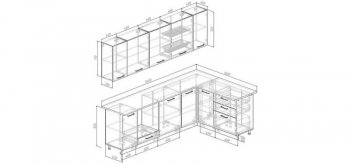 Кухонный гарнитур угловой Меренга МДФ 2600*1600 мм Sanvut в Серове - serov.mebel-e96.ru