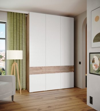 Шкаф 1500 мм Мерида крафт табачный/белый (Микон) в Серове - serov.mebel-e96.ru