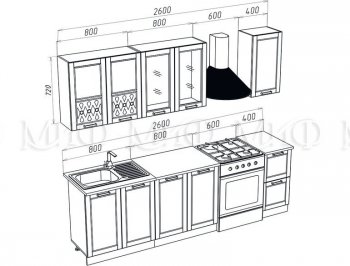 Кухонный гарнитур Милано 2000 мм орех (Миф) в Серове - serov.mebel-e96.ru