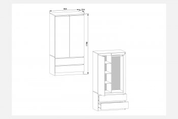 Шкаф 900 мм с антресолью Мори (ДСВ) в Серове - serov.mebel-e96.ru