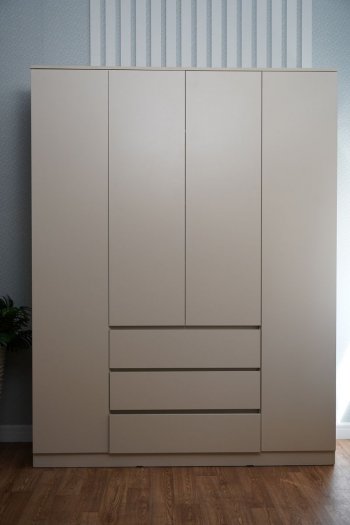 Шкаф распашной Мори 1600 мм сатин (ДСВ) в Серове - serov.mebel-e96.ru
