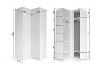 Угловой шкаф Мори белый (ДСВ) в Серове - serov.mebel-e96.ru