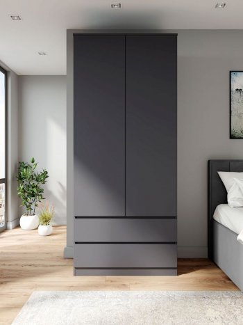 Шкаф 900 мм Мори 900.2 графит высота 2100 мм (ДСВ) в Серове - serov.mebel-e96.ru