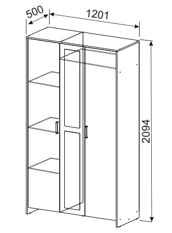 Шкаф распашной 1200 мм Дольче (СВ) в Серове - serov.mebel-e96.ru