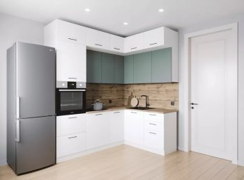 Кухонный гарнитур угловой Муссон 2200*1700 мм (Санвут) в Серове - serov.mebel-e96.ru