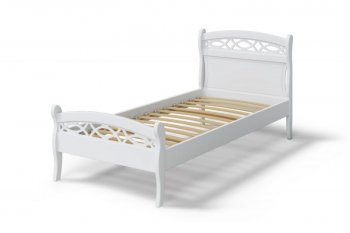 Кровать Натали массив береза + МДФ, белый (МЛК) в Серове - serov.mebel-e96.ru