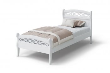 Кровать Натали массив береза + МДФ, белый (МЛК) в Серове - serov.mebel-e96.ru