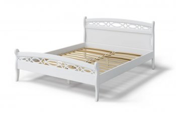 Кровать Натали массив береза + МДФ, белый (МЛК) в Серове - serov.mebel-e96.ru