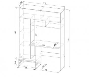 Стол компьютерный Некст-1 + Шкаф (СВ) в Серове - serov.mebel-e96.ru