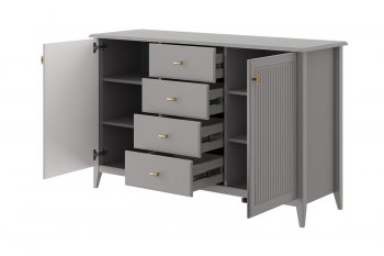 Комод 4 ящика 2 двери Никеа антрацит (БМ) в Серове - serov.mebel-e96.ru