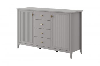 Комод 4 ящика 2 двери Никеа антрацит (БМ) в Серове - serov.mebel-e96.ru