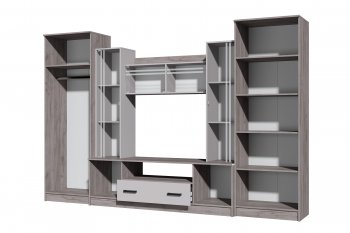 Стенка Николь-2 крафт серый/кашемир (Зарон) в Серове - serov.mebel-e96.ru