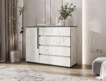 Комод 1 дверь 4 ящика (1200) Норд, крафт белый (Миф) в Серове - serov.mebel-e96.ru