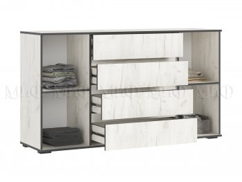 Комод 2 двери 4 ящика (1600) Норд, крафт белый (Миф) в Серове - serov.mebel-e96.ru