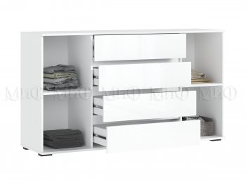 Комод 2 двери 4 ящика (1600) Норд, белый (Миф) в Серове - serov.mebel-e96.ru