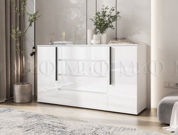 Комод 2 двери 4 ящика (1600) Норд, белый (Миф) в Серове - serov.mebel-e96.ru