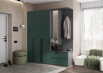 Прихожая Норд+Шкаф 1200, графит/изумруд (Миф) в Серове - serov.mebel-e96.ru