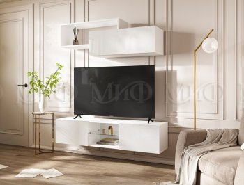 Стенка Норд-1 белый глянец (Миф) в Серове - serov.mebel-e96.ru