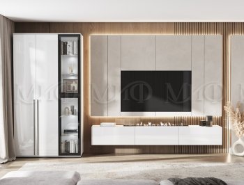 Стенка Норд белый глянец (Миф) в Серове - serov.mebel-e96.ru