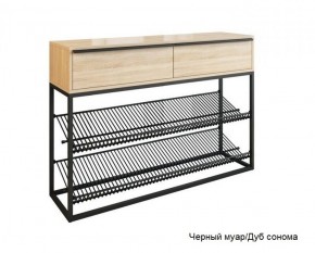 Обувница Крафт 2 (Черный муар/Дуб сонома) в Серове - serov.mebel-e96.ru