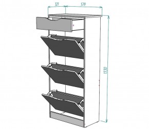 Обувница W24 (ДВ-Графит) в Серове - serov.mebel-e96.ru