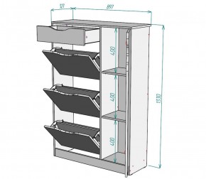 Обувница W44 (ДМ) в Серове - serov.mebel-e96.ru