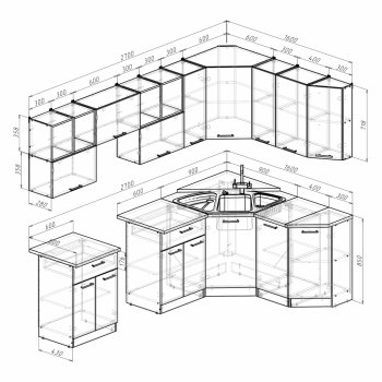 Кухонный гарнитур Ольга оптима 5 2700х1600 мм (Герда) в Серове - serov.mebel-e96.ru
