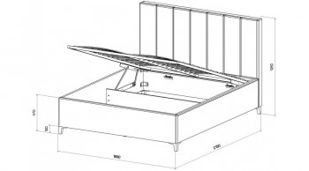 Кровать с ПМ Оливия Серый (Лин) в Серове - serov.mebel-e96.ru