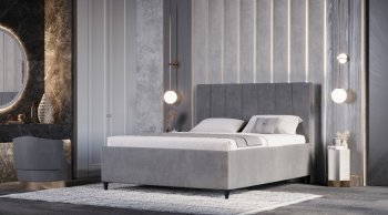 Кровать с ПМ Оливия Серый (Лин) в Серове - serov.mebel-e96.ru