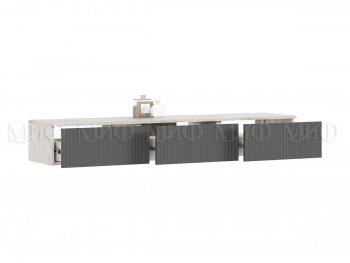 Стенка Оскар комп.2 крафт белый/графит (Миф) в Серове - serov.mebel-e96.ru