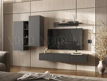 Стенка Оскар комп.2 графит (Миф) в Серове - serov.mebel-e96.ru